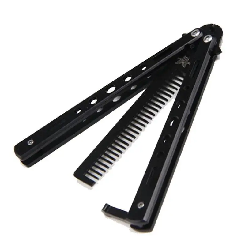 Нержавеющая сталь Серебристый Черный Практика гребень с бабочкой тренировочный