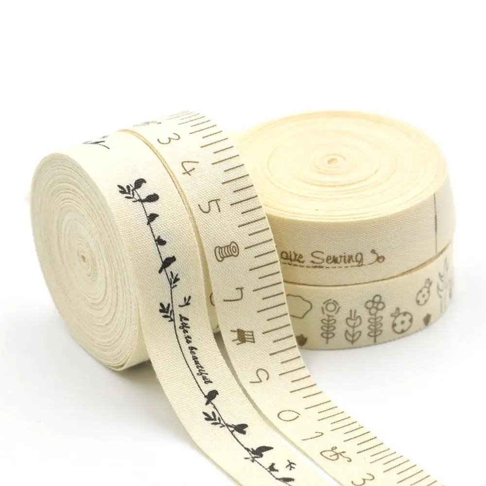 Ленточные этикетки 5 м из бежевого хлопка для упаковки подарков изделий ручной