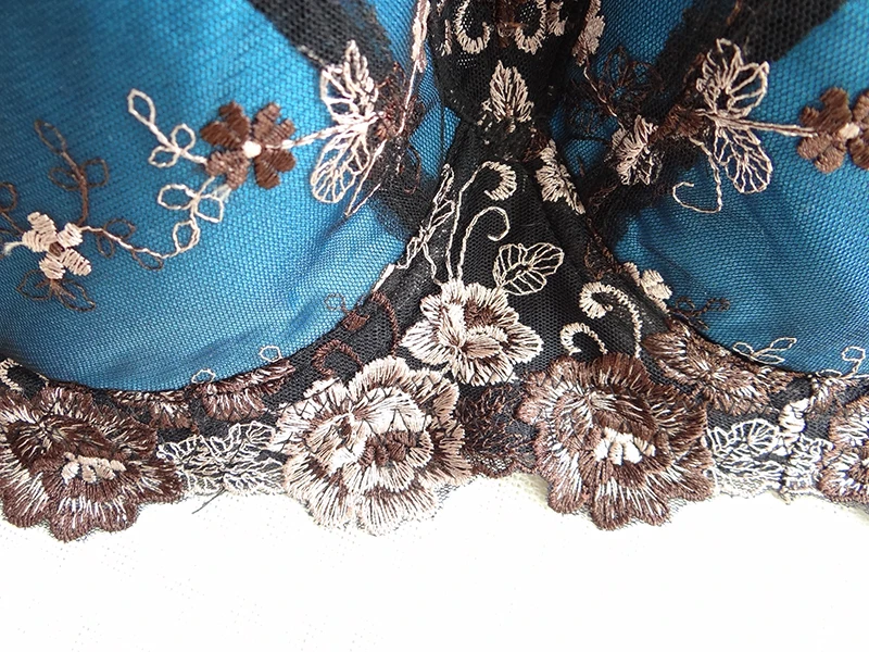 Размера плюс кружевное нижнее белье с вышивкой бюстгальтер регулируемый |