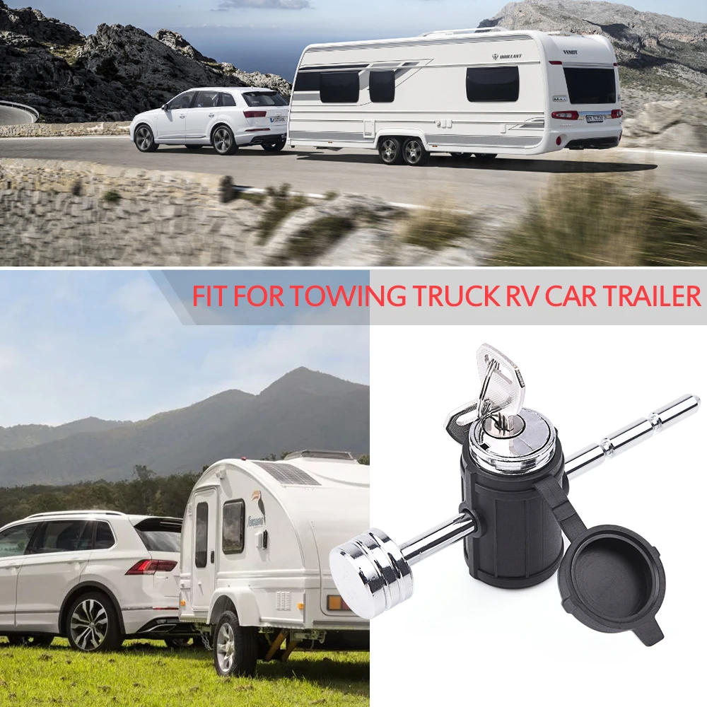 

MICTUNING 2pcs Adjustable RV Trailer Tongue Coupler Pin Lock Dia 1/4 Inch Adjusts from 1 Inch to 3 Inch Fits Latch-Type Coupler