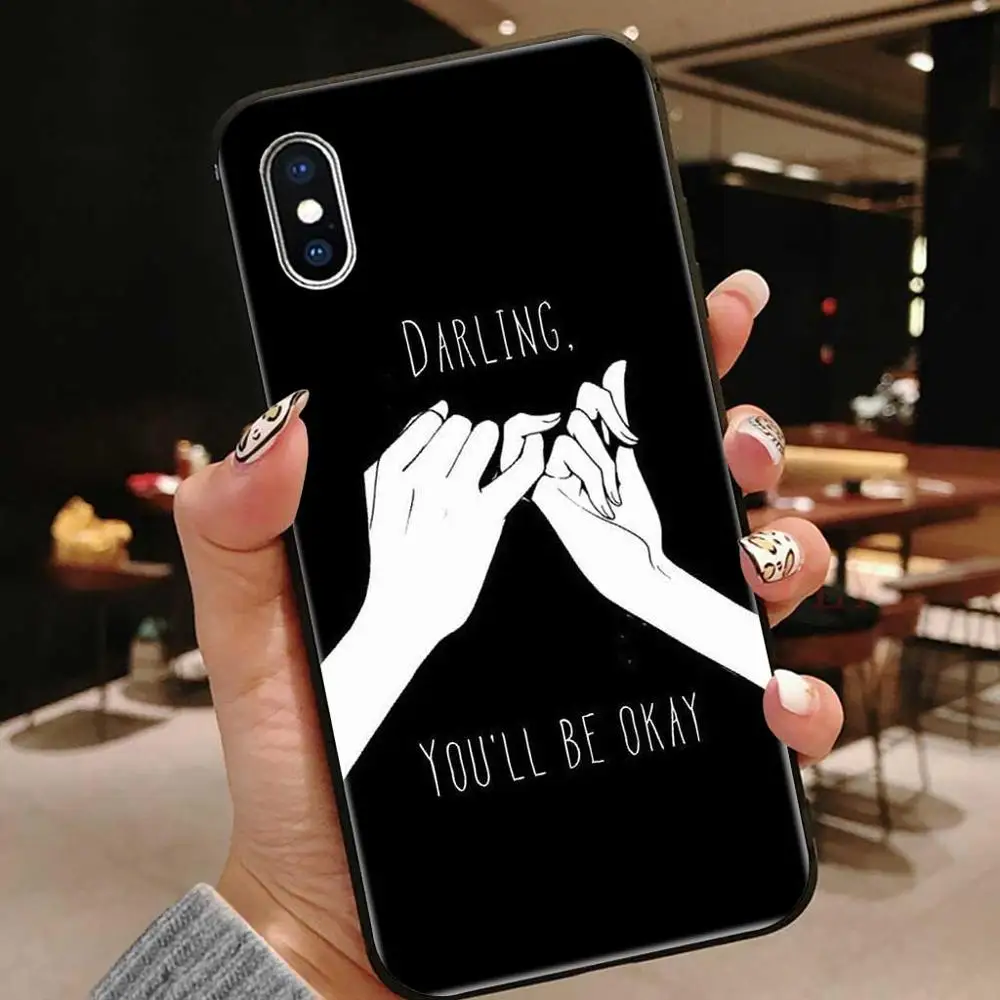Тренд слова силиконовый чехол для iphone x xr xs max 8 plus 7plus 7 6 s противоударный матовый