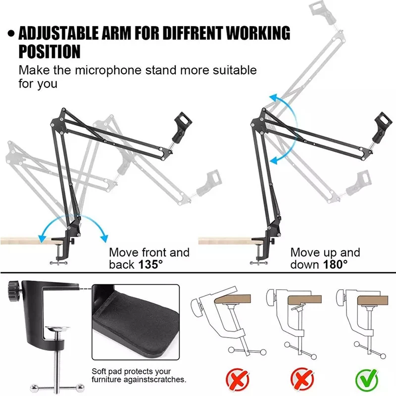 Подставка для микрофона подставка держатель стола подвеска ножничный зажим