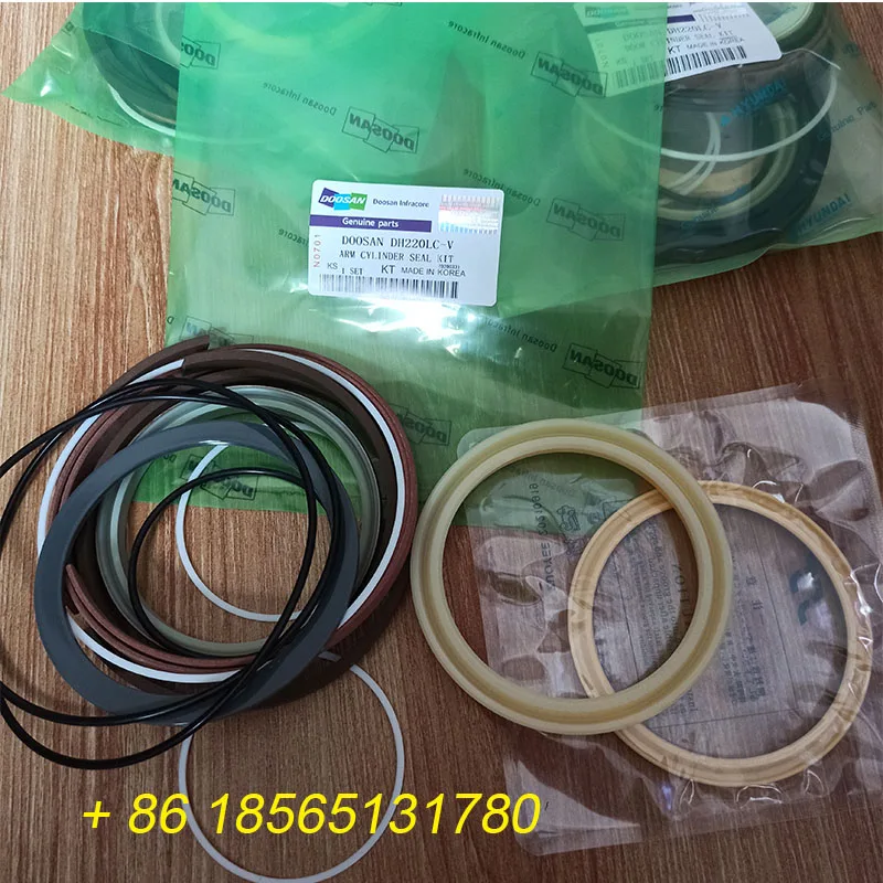 

Doosan DH220 DH220LC-V Boom Bucket Arm Seal Kit Deawoo Excavator Hydraulic Cylinder Oil Seal Repair Kit NOK High Quality