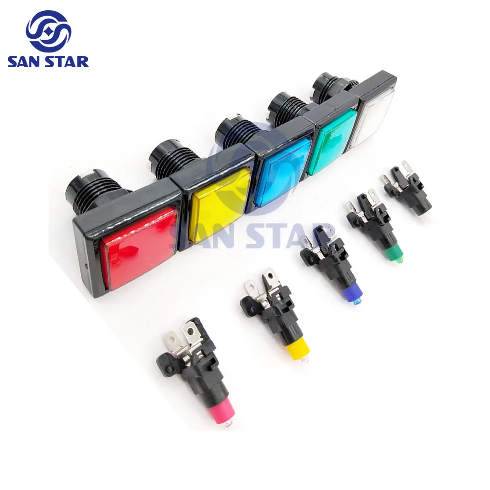 

44x44 Illuminated button Arcade machine parts Arcade LED button Square LED Push button