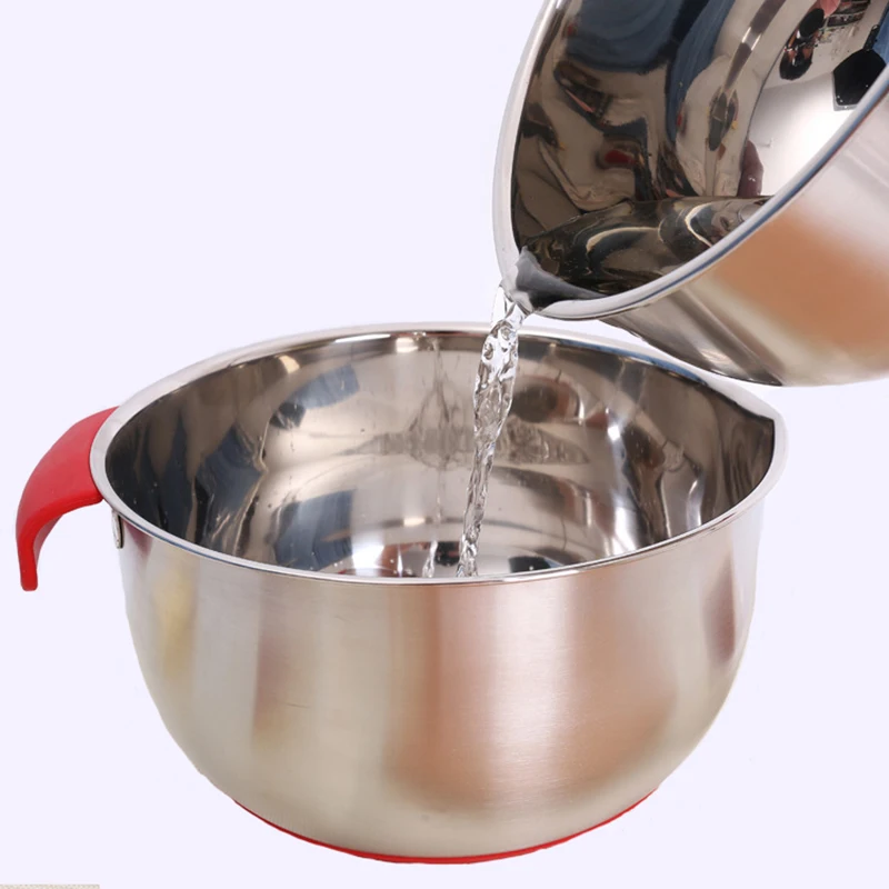 Миски из нержавеющей стали DIY торт хлеб салатный миксер Нескользящая силиконовая