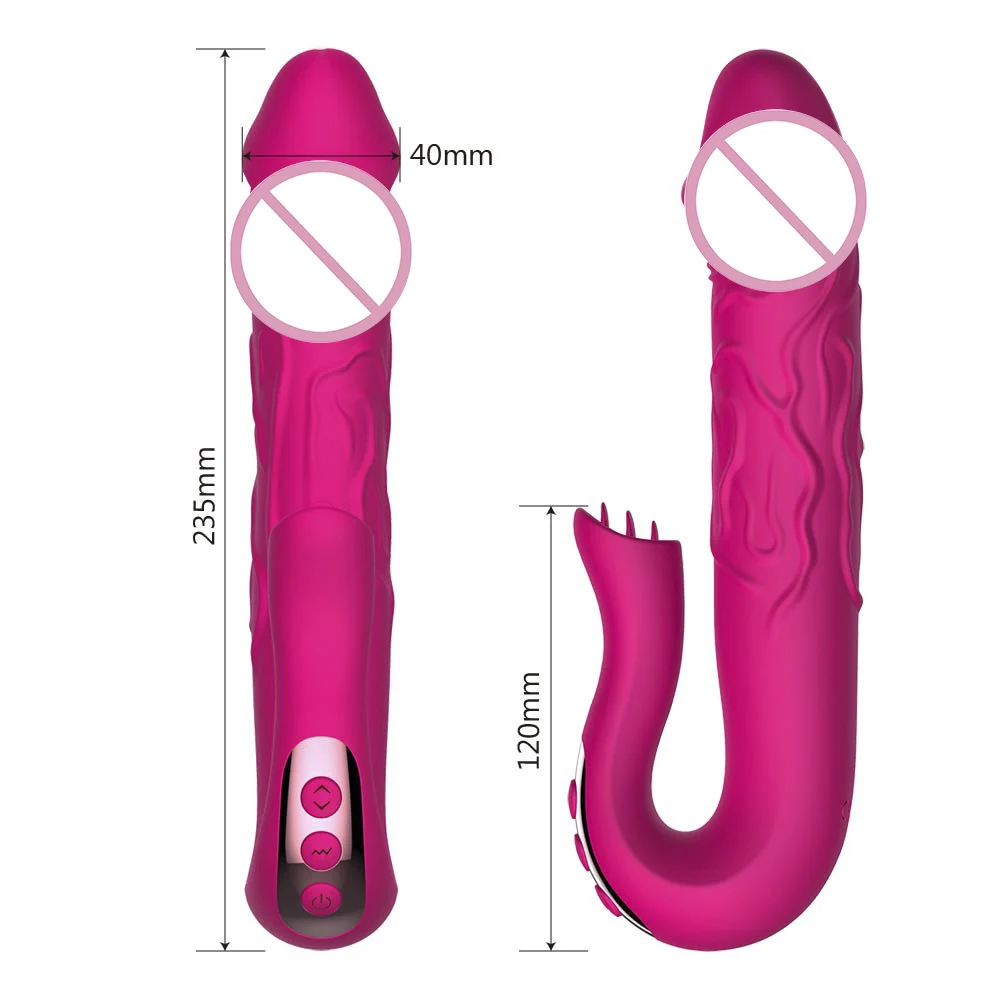 Телескопический фаллоимитатор VATINE массажный вибратор для стимуляции клитора