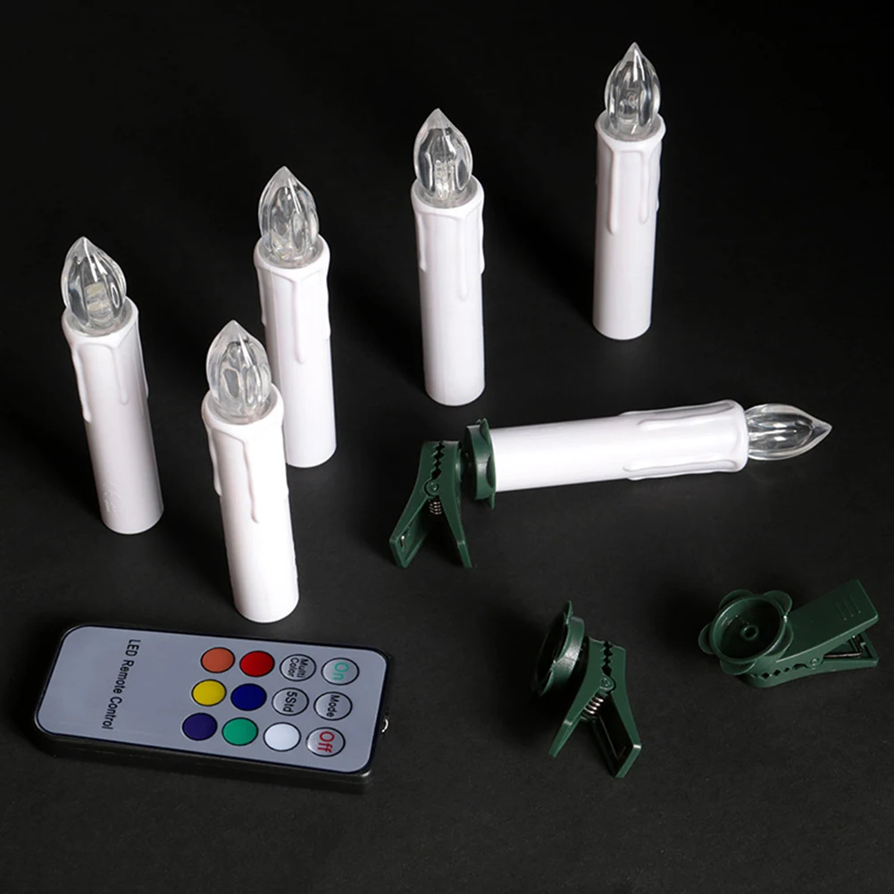 

10pcs Colorful Tealight Candle Electronic Flameless Remote Control Lamps Phone-control Colorful flashing