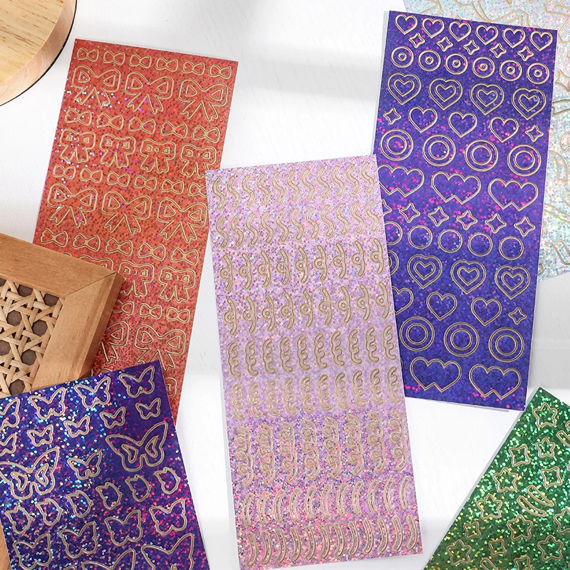 

Mohamm 1PC PVC Sticker Sparkle Gilding Personalized Decoration Scrapbooking Stationery School Supplies