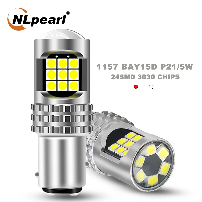 

NLpearl 1x Signal Lamp BAY15D P21/5W 1157 Led Brake Lights 3030 SMD 1156 BA15S Led P21W PY21W BAU15S Turn Brake Backup Light 12V