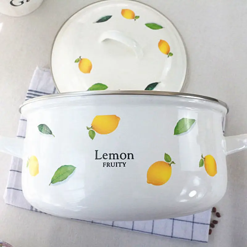 Эмалированная кастрюля 4 л толстая для супа горячего приготовления отвара