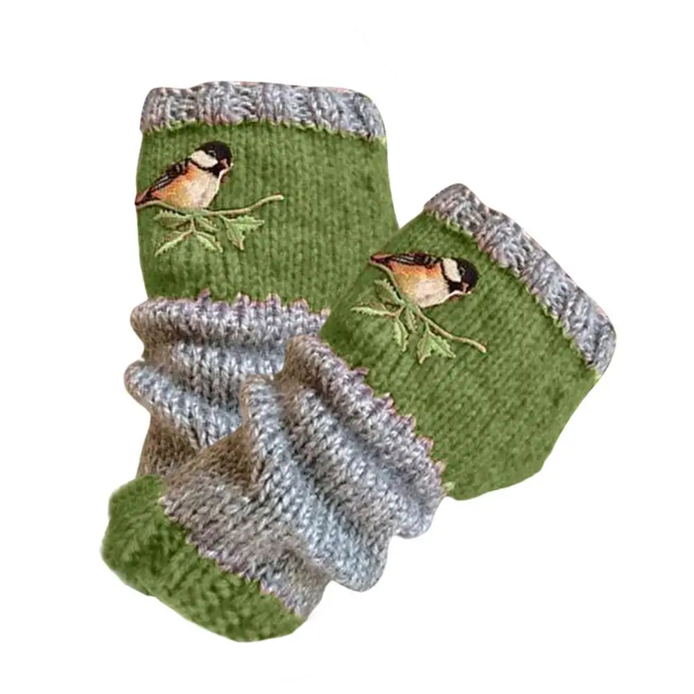 

Зимние перчатки на запястье, женские перчатки без пальцев, перчатки с отверстием для большого пальца, 7 цветов, теплые вязаные перчатки, тепл...