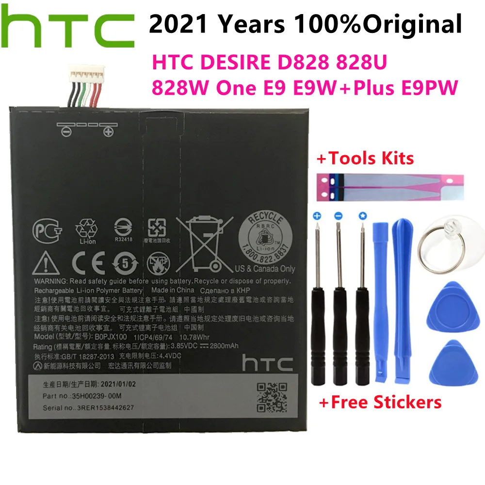 

100% Original BOPJX100 battery For HTC One E9 Battery E9w E9+ Plus E9PW Powerful Battery 2800mAh Real Replacement mobile