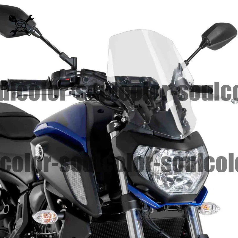 Мотоцикл ветровое стекло козырек ветрового стекла Viser подходит для YAMAHA FZ07 MT07 MT-07 18-19 Double Bubble