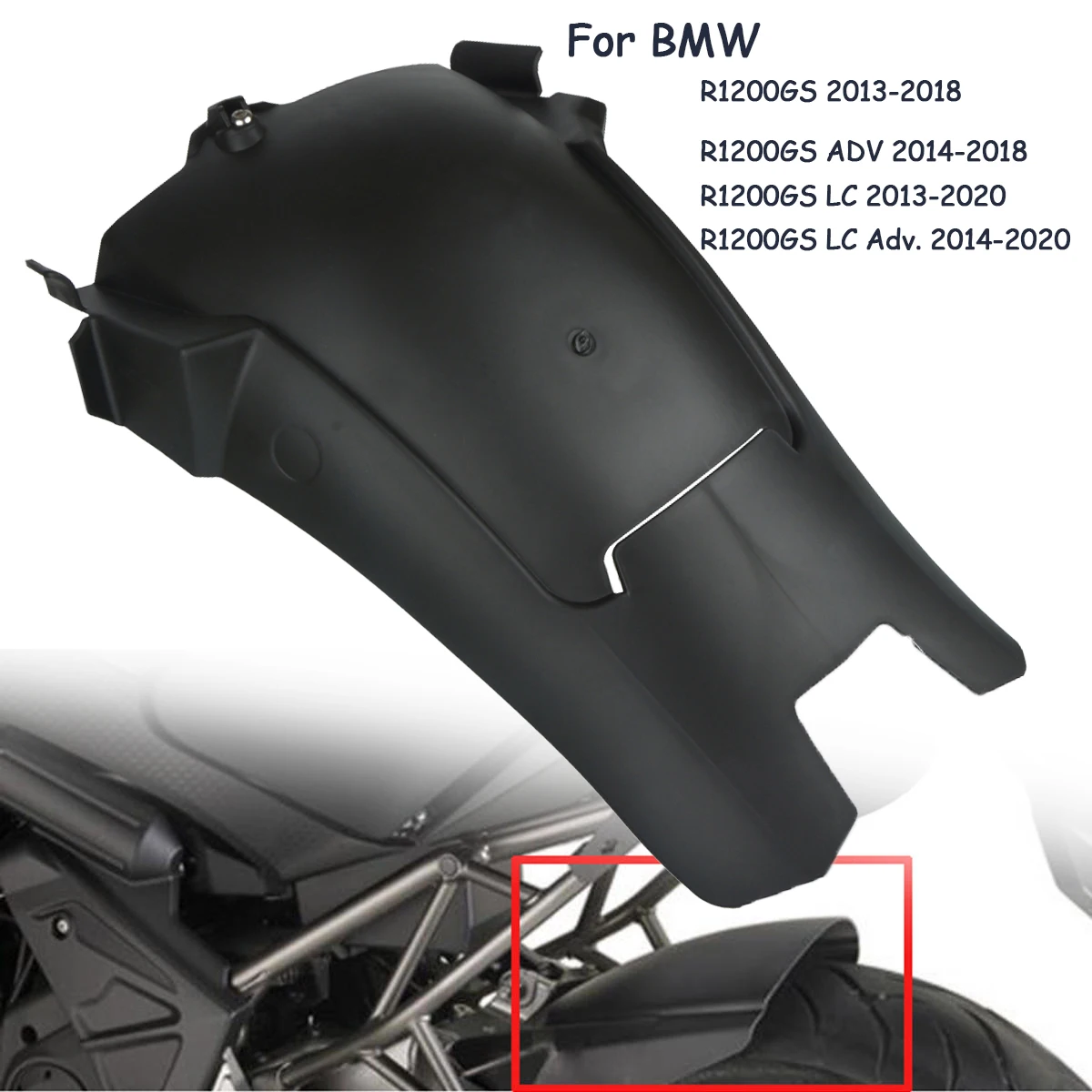 

for BMW R1200GS R 1200GS gs Adv LC R1200 Rear Front Fender 2013 2014 2015 2016 2017 2018 Mudguard Adventure Rear Fender Mudguard