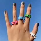 Новое акриловое кольцо с симпатичной лягушкой, кольца с цыпленком из смолы для женщин и девушек, простое эстетическое ювелирное изделие с животными, кольца дружбы для мужчин, новинка 2021