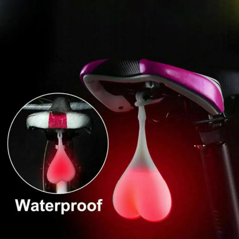 

PEACHES Bicycle Tail Light Cycling Decoration Battery Back Lamp Silicon Waterproof Bike Taillight Mountain Riding Rear Light New