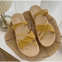 beach shoes summer womens sandals bohemia style 2021 summer outside ladies slippers sweet girls holiday shoes female slides new