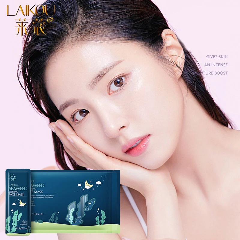 

LAIKOU Seaweed Essence Sleep Masks Anti Wrinkle Shrinking Pores Moisturizing Whitening Sleeping Mask Face Skin Care
