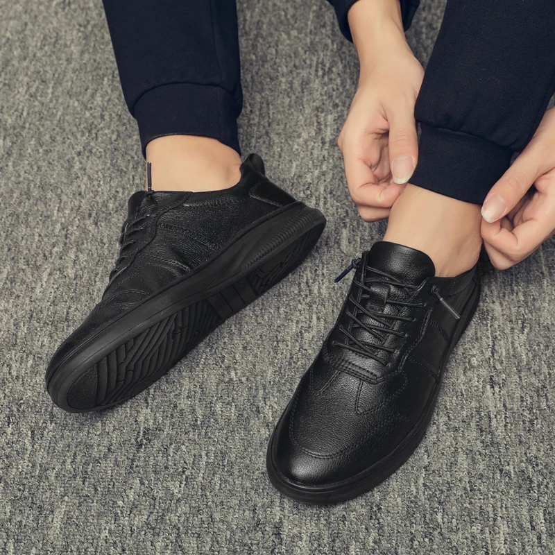 

fashion Shoes Men's Casual Shoes outdoor Fashion Men genuine Leather Comfortable breathable Men Lace-up Hand-Made Shoes