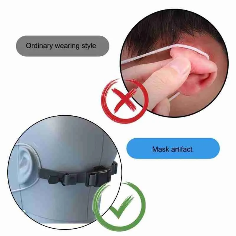 

1pc Adjustable Strap Adjustable Elasticity Band To Ear Loops Convenient Device Essential Nose Down Protect Strap Ear Locks O8K2