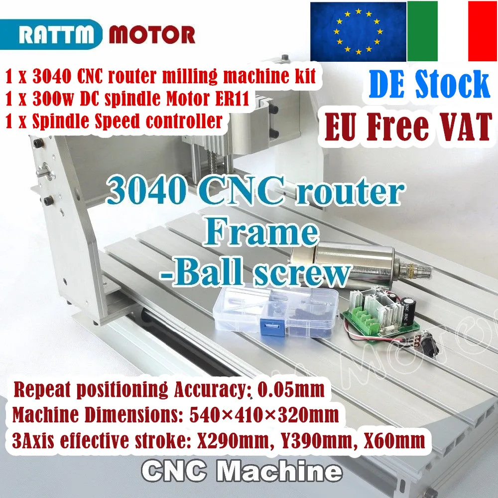 [ЕС Free VAT】 3040 Рабочий стол алюминиевый сплав DIY CNC фрезерный станок с 52 мм
