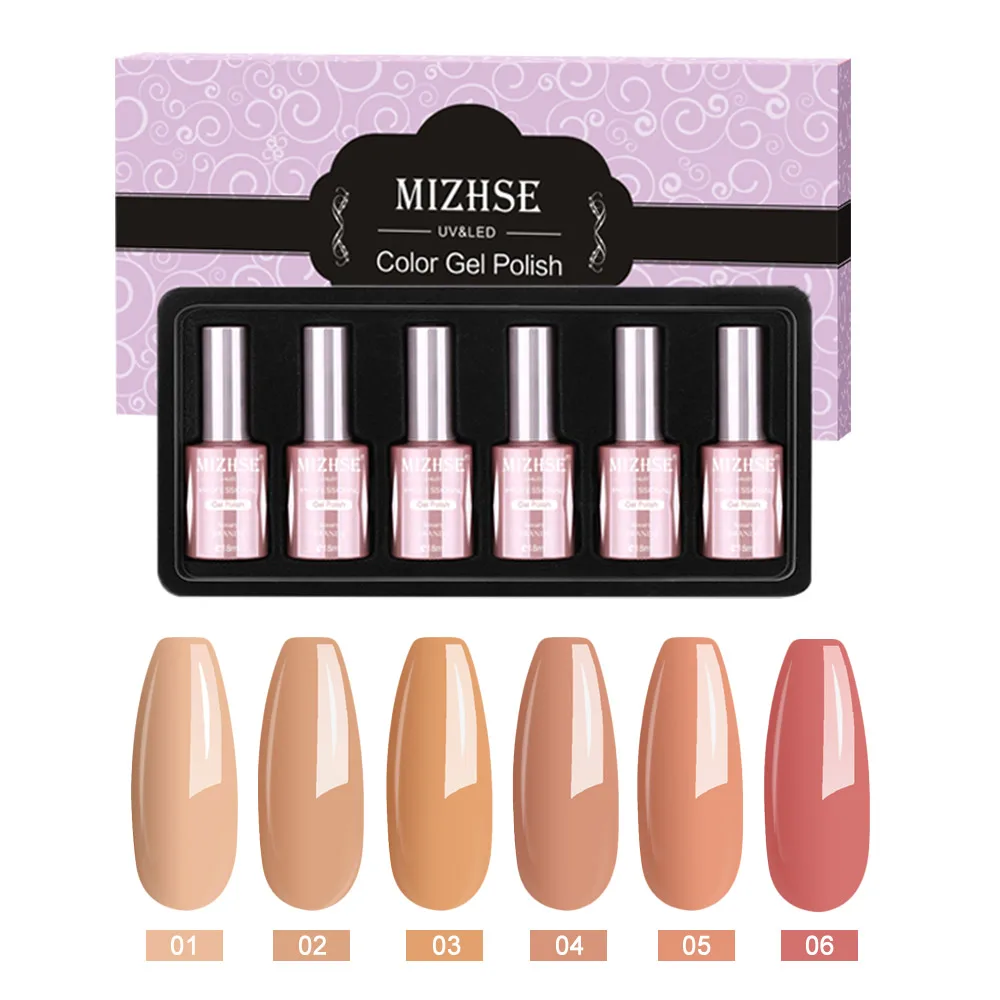 MIZHSE, 18 мл, Гель-лак, Гель-лак, УФ-гель, светодиодный, лампа, Гель-лак, дизайн ногтей, лак для ногтей, 6 шт. в наборе, УФ-смола, цвет, грунтовка - Цвет: P01