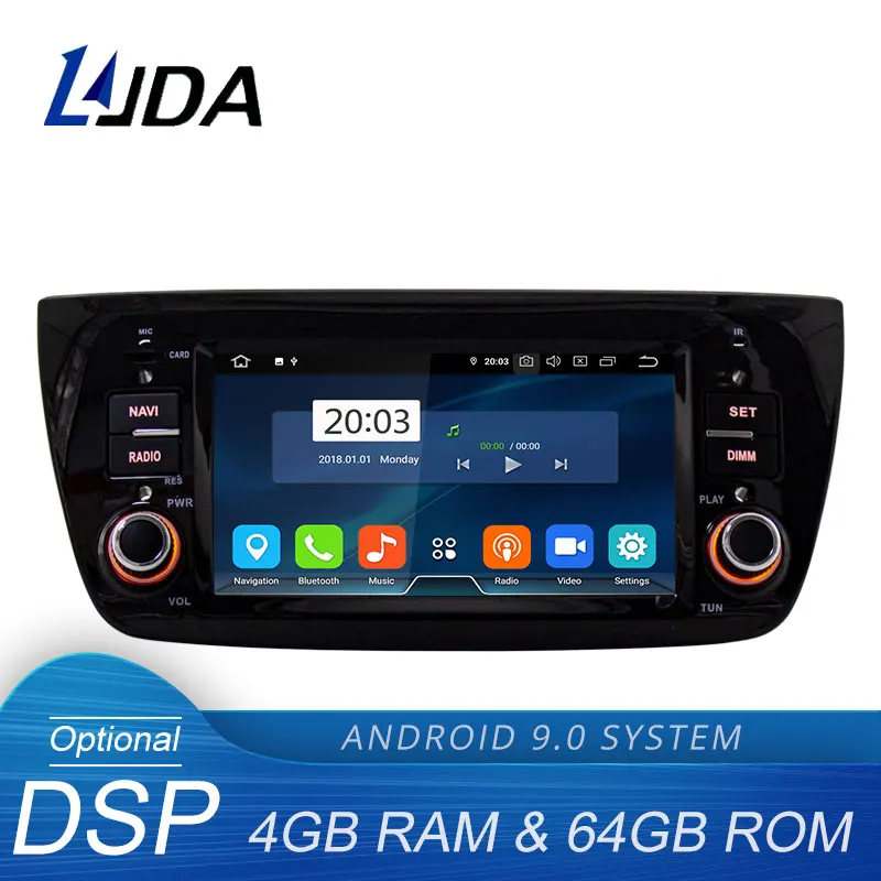 LJDA Android 9,0 автомобильный мультимедийный плеер для FIAT DOBLO 2010- 1 Din автомобильный Радио gps Навигация стерео 4G+ 64G Восьмиядерный wifi DSP