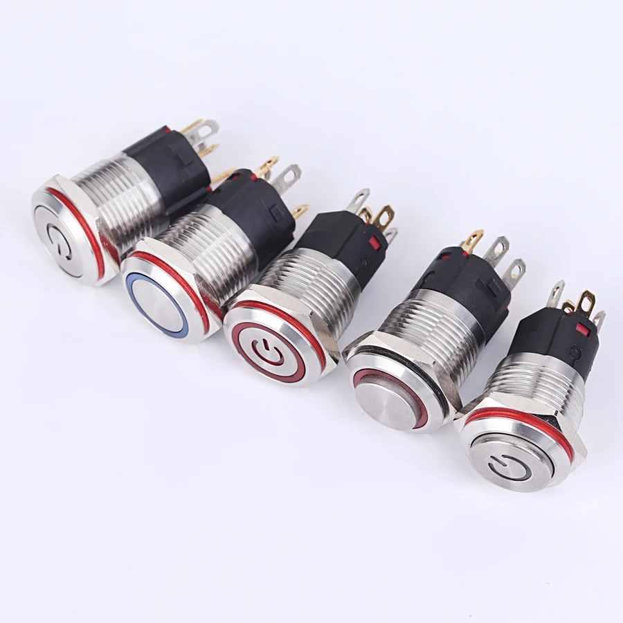 Anillo de interruptor botón Anular Metal 16 мм LED 5 в 6 12 В 220 | Обустройство дома