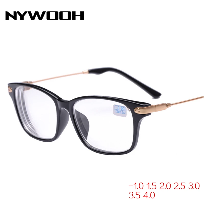 Очки NYWOOH для близорукости мужчин и женщин готовые в металлической оправе при с