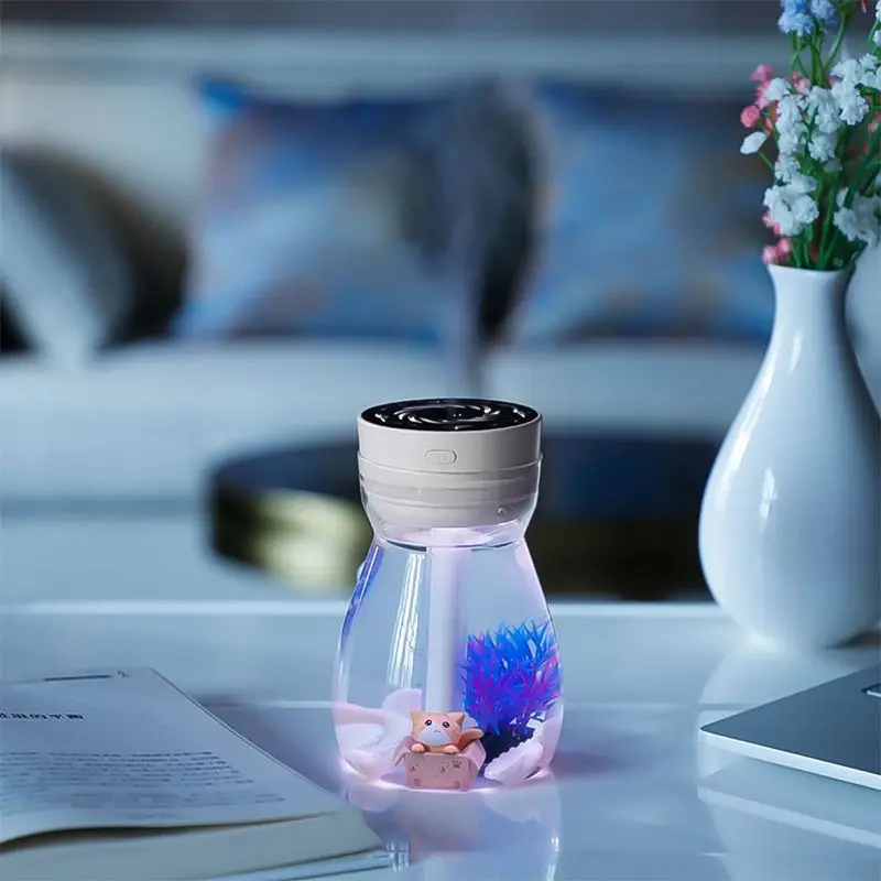

Cute Cool Mist Humidifier Office Bedroom Air Purifier Usb Charging Kawaii Air Humidifier With Led Light Air Moisturizing Bottle