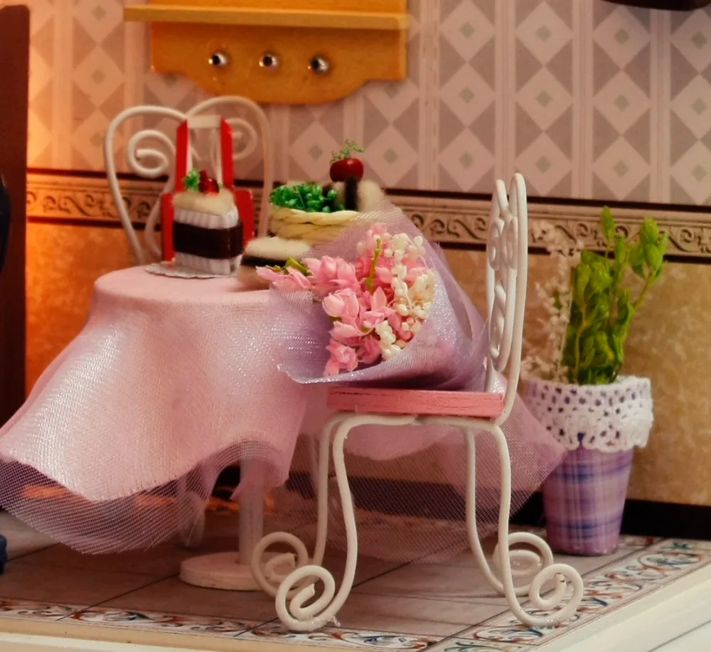 Милая Кондитерская DIY Кукольный дом деревянные бокалы ручной работы миниатюрный
