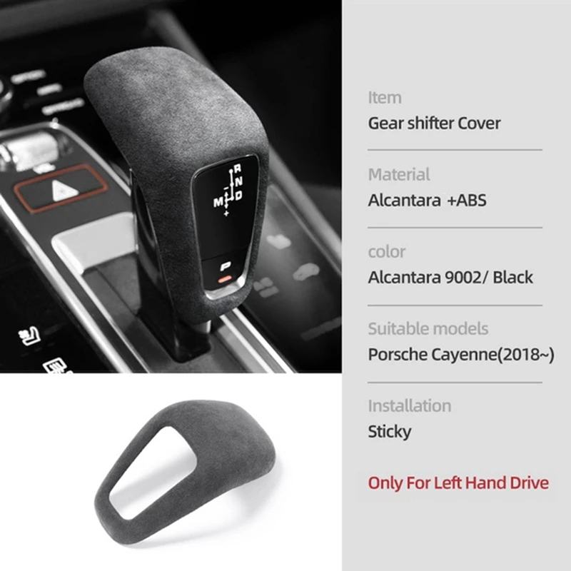 

Alcantara for Porsche Cayenne 2018-2021 Car Gear Shift Knob Cover Gear Sticker Lever Car Interior Accessories
