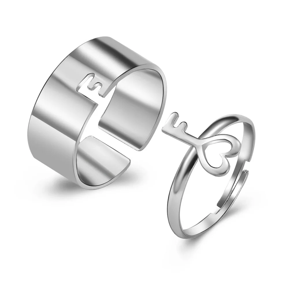 

Europe and America Punk Adjustable Couples Ring Simplicity Women Silver Color Open Ring Korea style Girls lady Tail Finger Rings