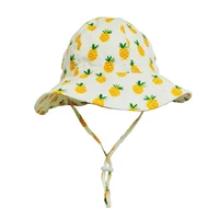 bucket hat girl summer beach sun wide brim with string uv protection breathable outdoor accessory for baby toddlers