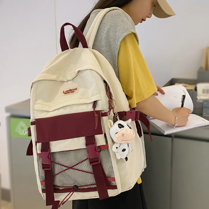 

DCIMOR New Waterproof Nylon Women Backpack Female Large Capacity Mesh Travel Bag Drawstring Schoolbag for Teenage Girls Mochilas