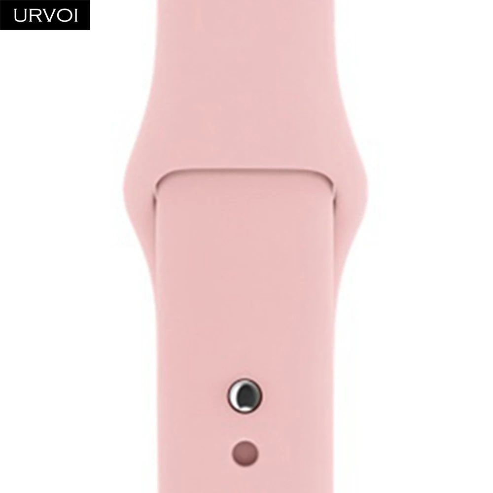 Vintage Rose Спортивный ремешок URVOI для apple watch 5, 4, 3, 2, 1, силиконовый ремешок для iWatch 40 мм, 44 мм, застежка на булавке и застежке, новинка, сосновый зеленый - Цвет ремешка: Vintage Rose