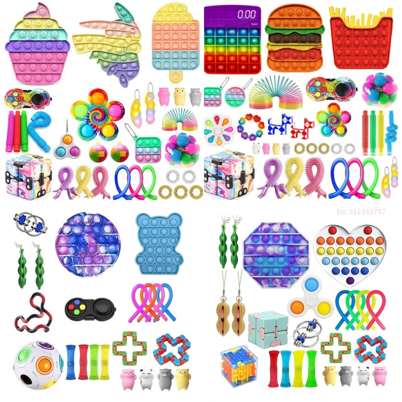 37pc Cheap Fidget Toys Anti Stress Set Strings Relief Pack Gift For Adults Children Figet Sensory Squishy Antistress | Игрушки и хобби