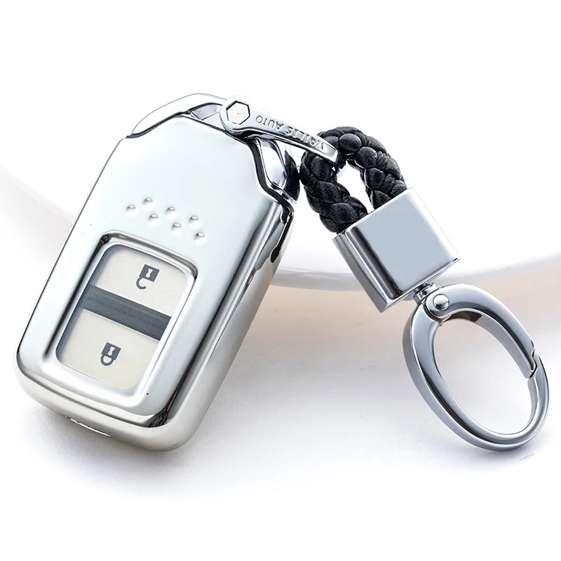 SILVER-BUCKLE Мягкий защитный чехол для ключей из ТПУ для Honda ELISION CIVIC JADE SPIRIOR ACCORD ODYSSEY, стильный защитный чехол для автомобиля - Название цвета: SILVER-BUCKLE