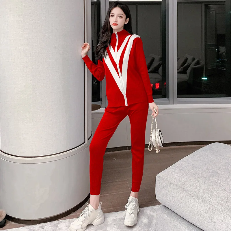 Новое поступление Женский Повседневный комплект из 2 предметов со штанами