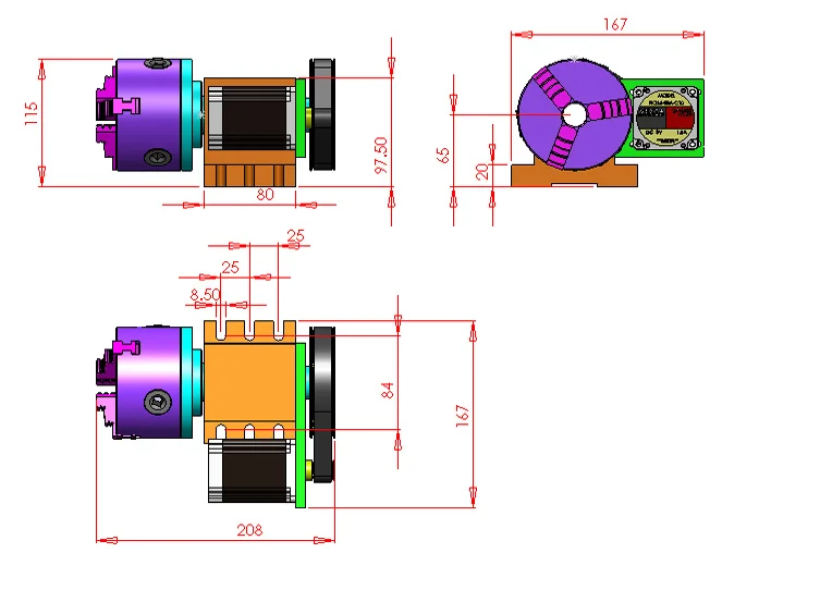 Nema 34 замкнутый контур шаговый двигатель(4:1) K12-100mm 4 кулачковый патрон 4th axis aixs ось вращения+ Задняя бабка для маршрутизатора