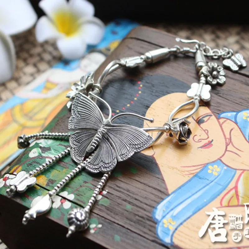 Серебряный браслет-бабочка ручной работы из Таиланда серебряный браслет с