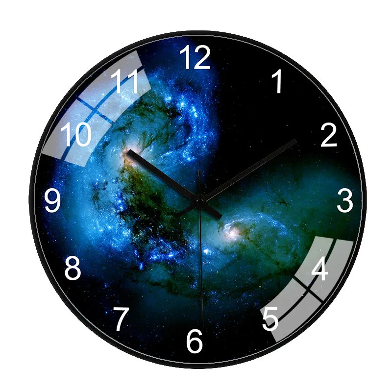 

12 inch 30cm net red Nordic clock living room bedroom silent star space Galaxy fashion household clock