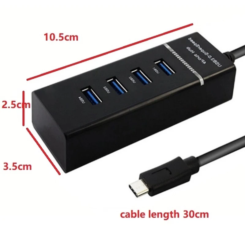 VIPATEY 4 порта USB 3 1 Type c HUB C адаптер с портами 0 5 Гбит/с для MacBook Pro 2018/2017 Galaxy S9/S8 и т.