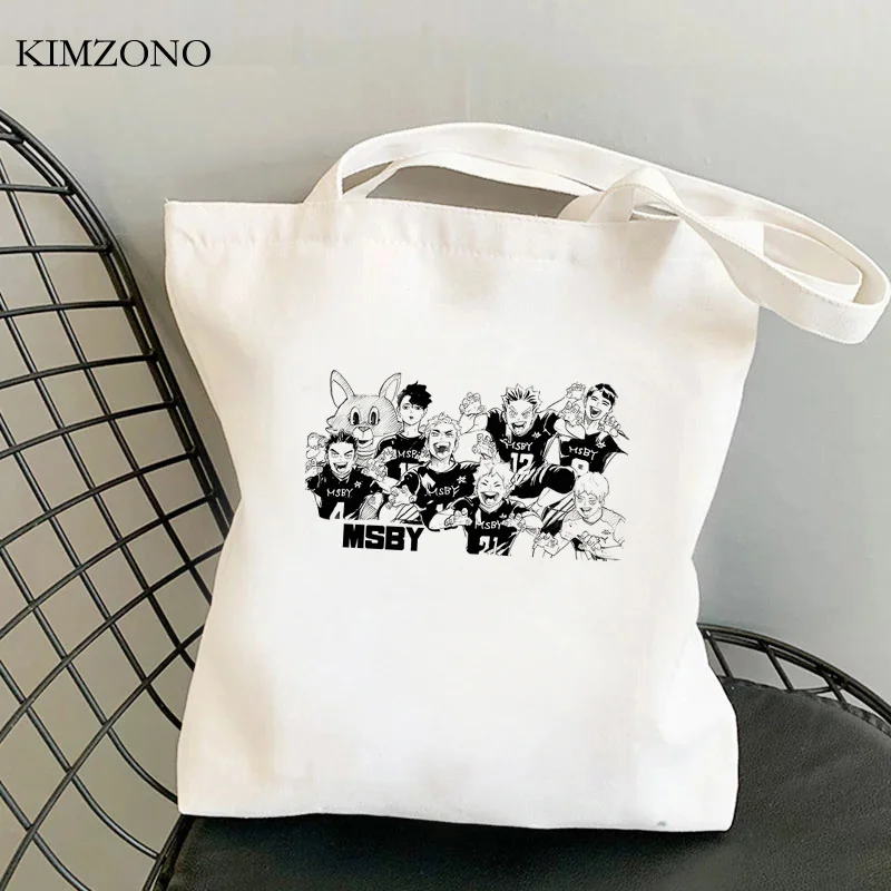 

Haikyuu сумка для покупок, Хлопковая Сумка-тоут, Экологичная сумка для магазина, сумка-шоппер