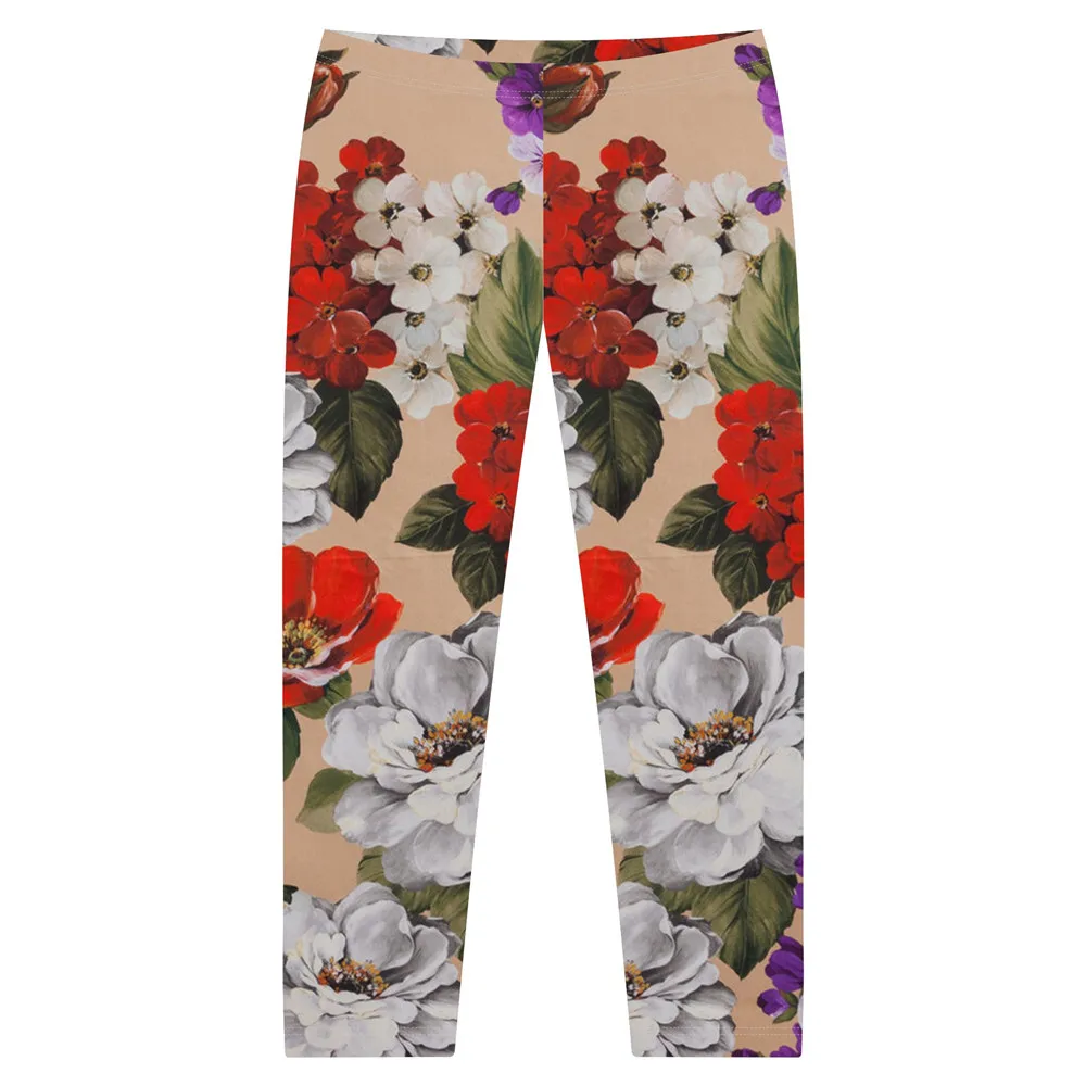 Детские леггинсы с цветочным принтом большие брендовые штаны для девочек