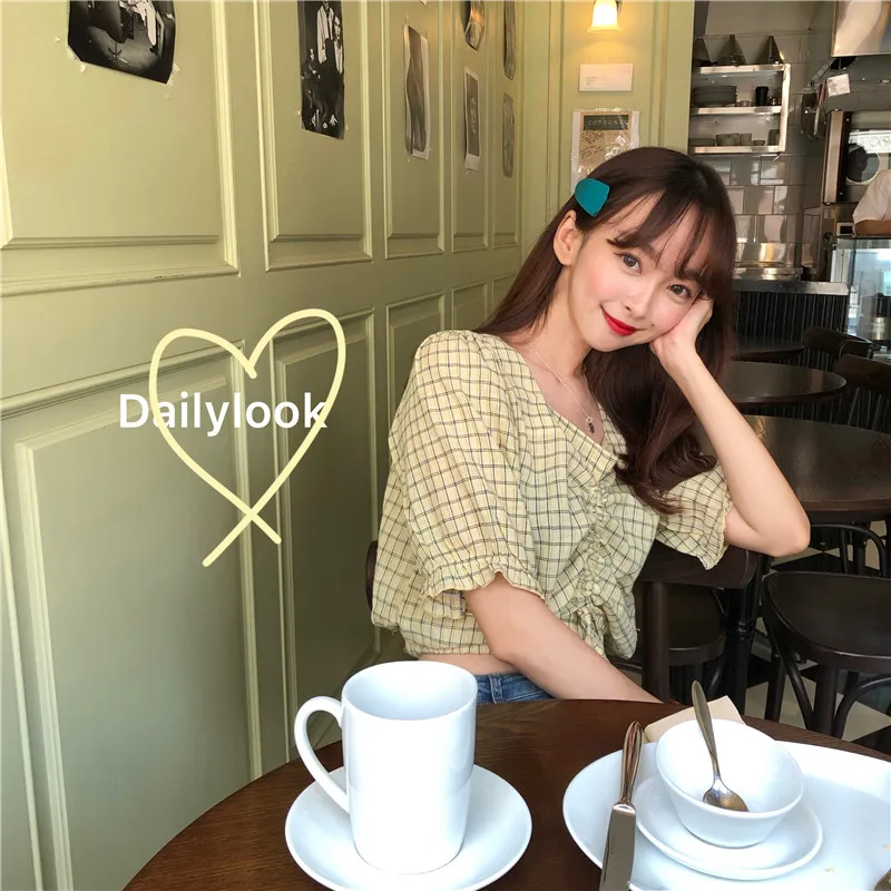 Новинка женская рубашка сексуальная v образный вырез Женские топы с коротким