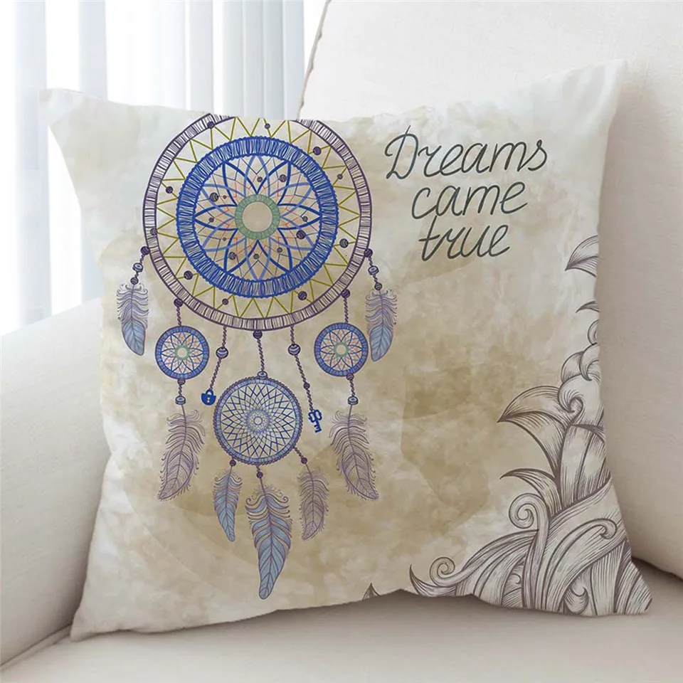 Постельные принадлежности Outlet Dreamcatcher Чехлы для подушек цветная подушка с перьями чехол богемный Мандала бросок Чехол 2 размера черные наволочки