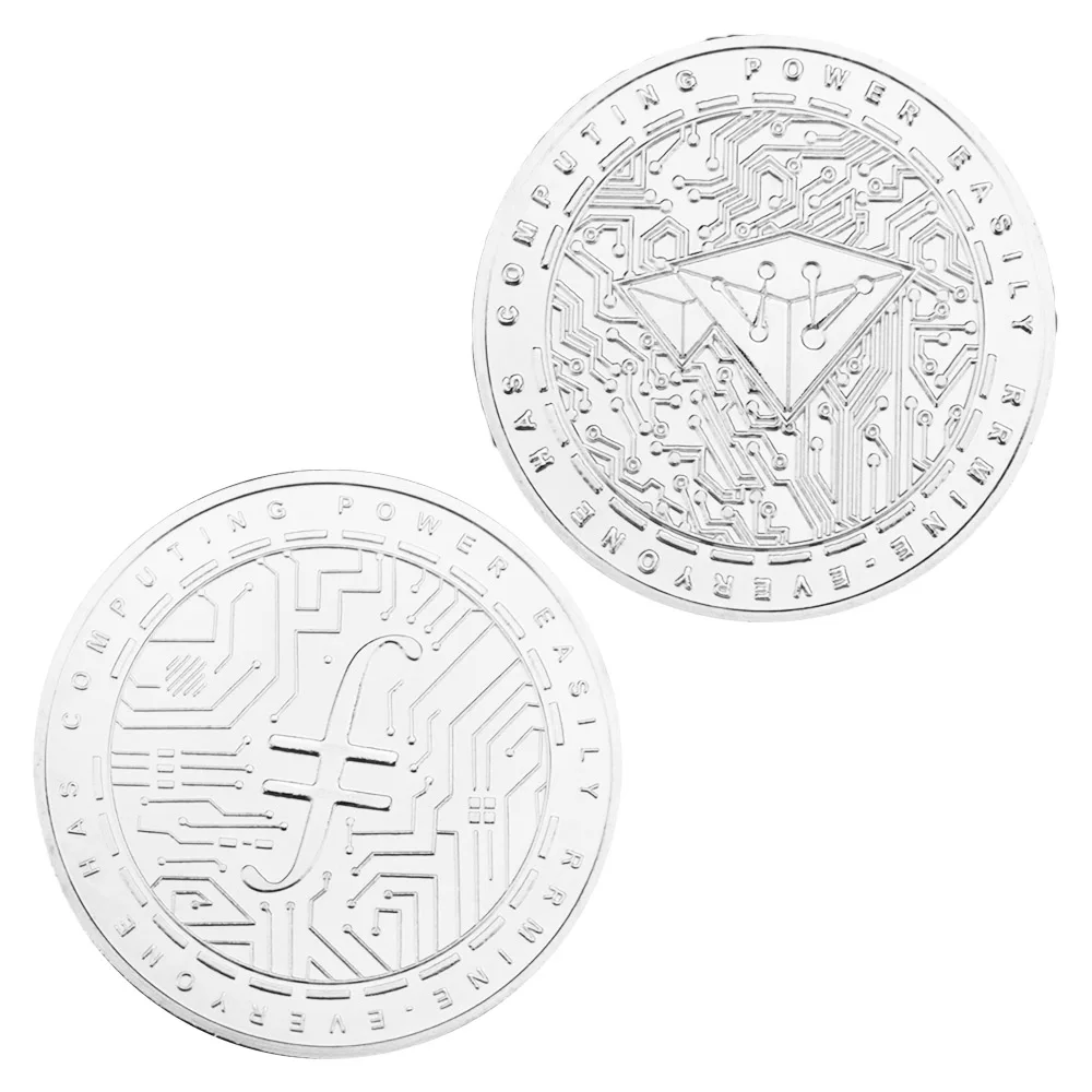 Filecoin, мы доверяем криптовалюте, посеребренные памятные физические криптовалюты, сувениры и подарочные украшения для дома