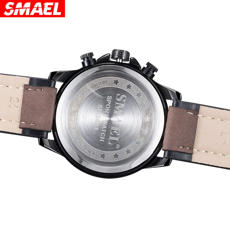 Мужские водонепроницаемые кварцевые часы с хронографом и календарем|Кварцевые