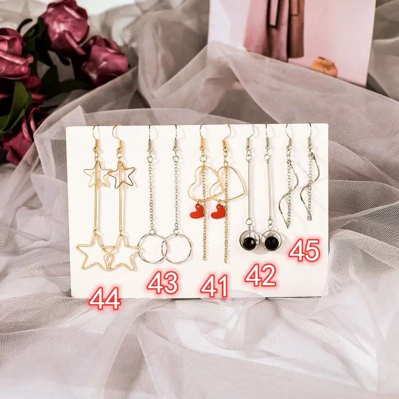 

Earrings female net red sexy round face earrings student Korean version of simple high-end earrings wild temperament long earrin
